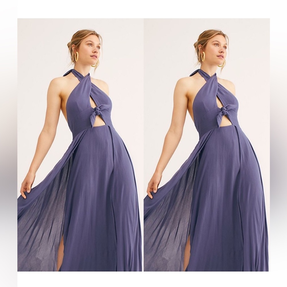 FREE PEOPLE Twisted Front Halter Endless Summer Maxi Dress Size XS - Picture 8 of 9